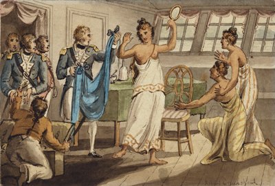 Otahitiano, ilustracja z „Podróży kapitana Cooka” autorstwa Isaac Robert Cruikshank