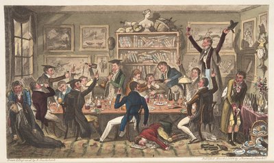 Oxford Transports lub University Exiles, z The English Spy, opublikowane w Londynie, 1824 (ręcznie kolorowane grawerowanie) autorstwa Isaac Robert Cruikshank