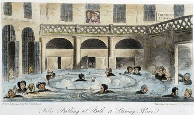 Łaźnia publiczna w Londynie - w "The English Spy" Charles Molloy Westmacott, rysunek Robert Cruikshank, wydanie londyńskie autorstwa Isaac Robert Cruikshank