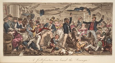 Powrót do portu, z The English Spy, wyd. 1824 (grawerowanie ręcznie kolorowane) autorstwa Isaac Robert Cruikshank