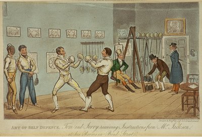 Sztuka samoobrony (kolor lito) autorstwa Isaac Robert and George Cruikshank