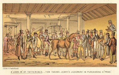 Spojrzenie na Tattersalls autorstwa Isaac, Robert and George Cruikshank
