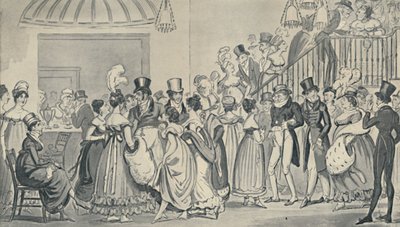 W Saloon w Covent Garden, 1821, 1920. Artyści: Isaac Robert Cruikshank, George Cruikshank. autorstwa Isaac, Robert and George Cruikshank