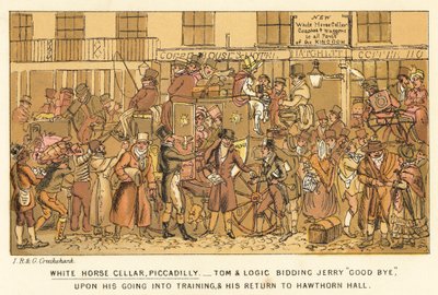 Piwnica pod Białym Koniem, Piccadilly autorstwa Isaac, Robert and George Cruikshank