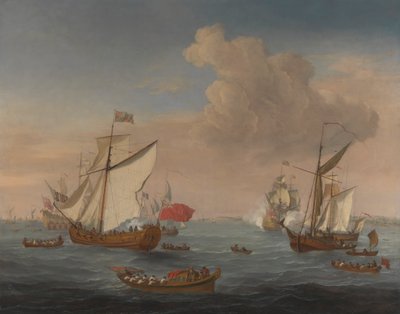 Statki w ujściu Tamizy w pobliżu Sheerness autorstwa Isaac Sailmaker