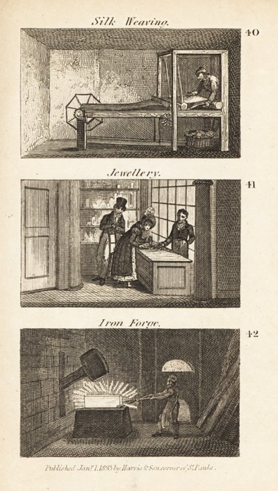 Handel w Regency England: tkactwo jedwabiu, biżuteria i kuźnia żelaza autorstwa Isaac Taylor