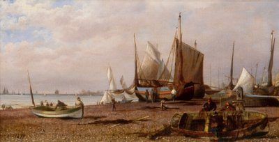 Plaża Brighton z łodziami wędkarskimi autorstwa Isaac Walter Jenner