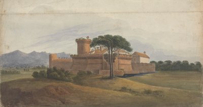 Zamek Ostia z górami w oddali autorstwa Isaac Weld