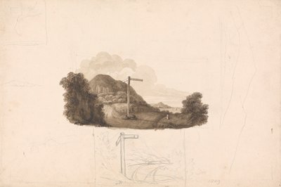 Szkic wykonany do winiety przez pana Eda Halla History of Caernarvonshire, który nigdy nie został opublikowany autorstwa Isaac Weld