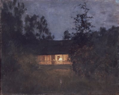 Wiejski dom o zmierzchu, lata 90. XIX wieku autorstwa Isaak Ilyich Levitan