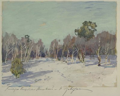 Ogród w śniegu, lata 80. XIX wieku autorstwa Isaak Ilyich Levitan