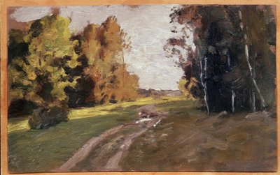 Wieczorem ścieżka w lesie. (Wieczór, ścieżka w lesie). Obraz Izaaka (Izaaka) Iljicza Lewitana (1860-1900), olej na płótnie autorstwa Isaak Ilyich Levitan
