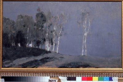 Księżycowa noc. Obraz Izaaka (Izaaka) Iljicza Lewitana (1860-1900), olej na płótnie, ok. 1890 r. Sztuka rosyjska, XIX-wieczny krajobraz. Państwowa Galeria Tretiakowska, Moskwa. autorstwa Isaak Ilyich Levitan