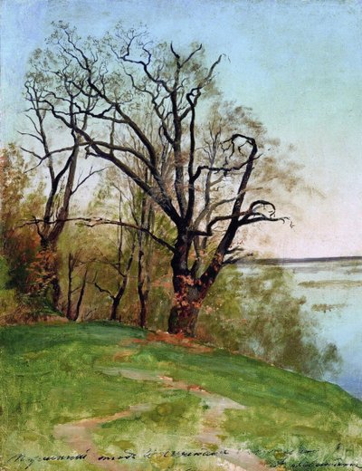 Dąb nad brzegiem rzeki, 1887 r. autorstwa Isaak Ilyich Levitan
