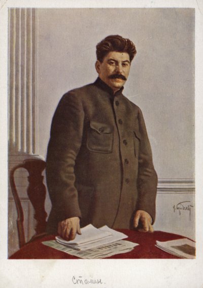 Józef Stalin, sowiecki przywódca bolszewików autorstwa Isaak Israilevich Brodsky