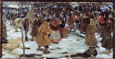 Czasy bojarów (dzik, bojar), rosyjscy arystokraci. (Epoka bojarska). Obraz Isaaka Izrailevicha Brodskiego (Brodskiego) (1884-1939). olej na płótnie autorstwa Isaak Israilevich Brodsky