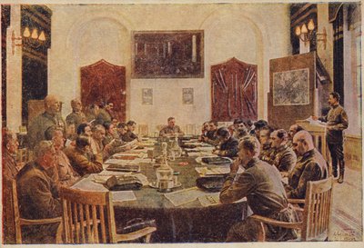 Posiedzenie Rewolucyjnej Rady Wojskowej, Rosja Sowiecka. c1925-1934 autorstwa Isaak Israilevich Brodsky