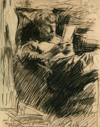 Portret artysty i autora Davida Burliuka 1882-1967, 1906 autorstwa Isaak Israilevich Brodsky