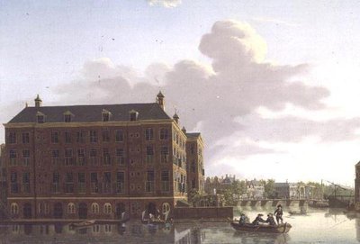 Widok na Amsterdam, 1779 r. autorstwa Isaac Ouwater