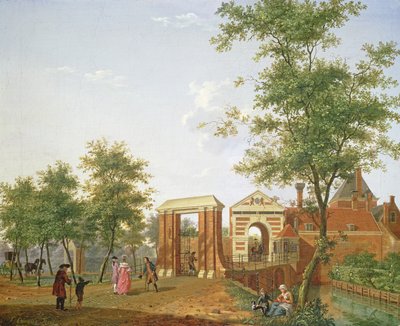 Widok na Zylpoort, Harlem, 1780 autorstwa Isaac Ouwater