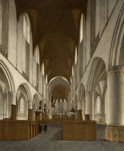 Wnętrze św. Bawona, Haarlem, 1680. autorstwa Isaak van Nickele