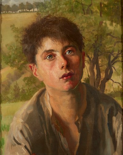 Młody pasterz (olej na płótnie) autorstwa Isabel Codrington