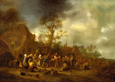 Chłopska wesołość przed karczmą, 1642 autorstwa Isack van Ostade