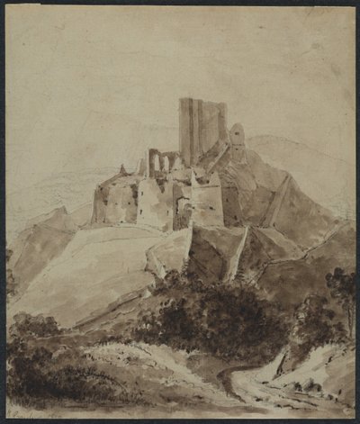 Ruiny zamku Chateau dArque, 1819. autorstwa Isidore Justin Taylor