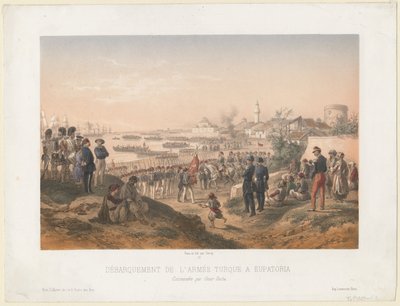 Lądowanie armii tureckiej pod Jewpatorią pod dowództwem Omera Paszy, 1855 autorstwa Isidore Laurent Deroy