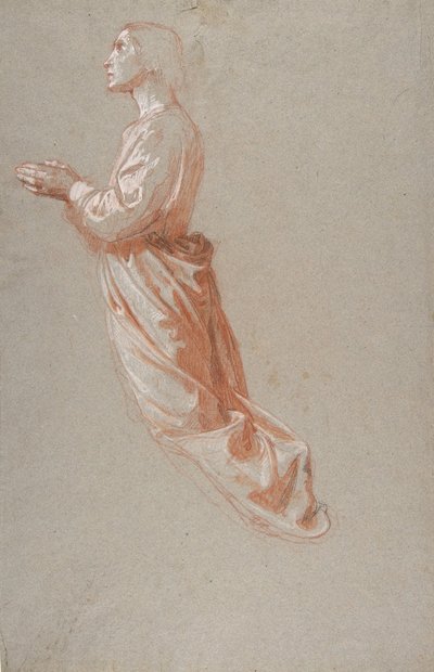 Rejestr górny anioła, gabinet do malowideł ściennych w kaplicy św. Remi, Sainte-Clotilde..., 19t autorstwa Isidore Pils
