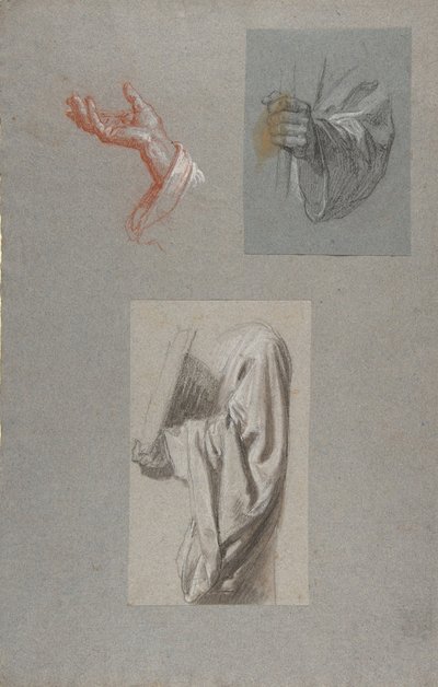 a. Ręka św. Remiego, ur. Ręka św. Remiego, c. Studium draperii dla księgi gospodarstwa akolity..., XIX w autorstwa Isidore Pils