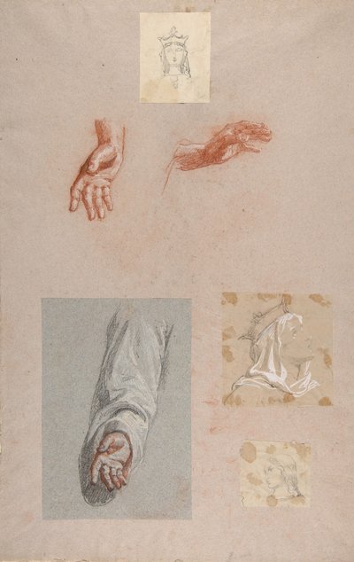 a. Ręce Saint Remi dolny rejestr, ur. Głowa rejestru górnego św. Klotyldy..., XIX w. autorstwa Isidore Pils
