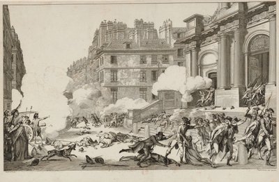 13 Vendémiaire. Stłumienie buntu rojalistów przez Napoleona Bonaparte... w Paryżu, 1797. autorstwa Isidore Stanislas Helman