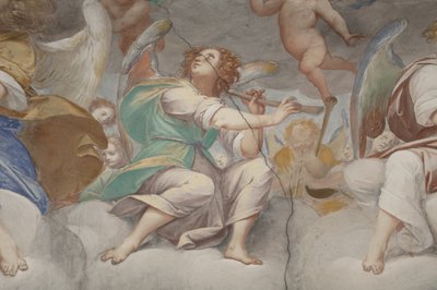 Anioły, muzykujące anioły i putta, fragment Raju z wiecznym Ojcem, ok. 1623-34 (detal 3496185) autorstwa Isidoro Bianchi
