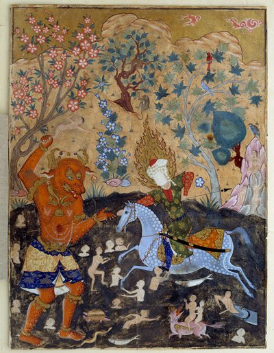 Art Islam: Strona falnamy: Iman Reza walczy z Div autorstwa Islamic School