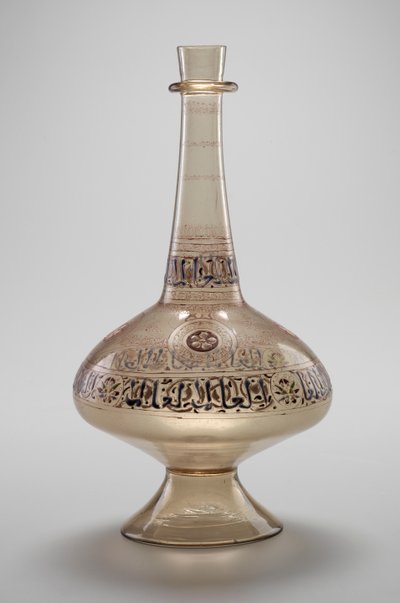 Butelka, zamówiona przez Dawuda, Rasulida Sułtana Jemenu, dynastia Mameluków, 12961321 (szkło emaliowane i złocone) autorstwa Islamic School