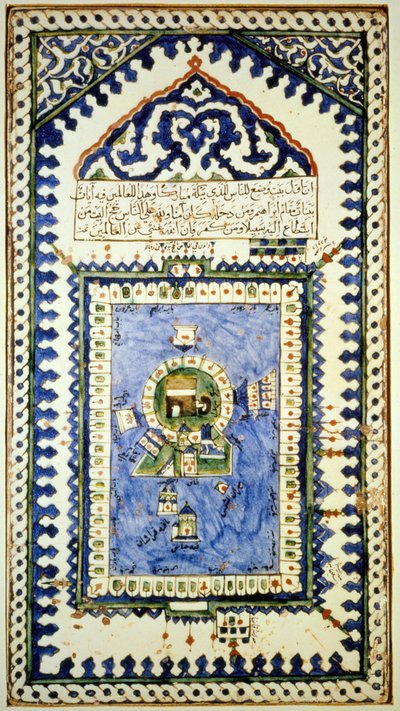 Mapa Mekki - ceramika, Muzeum Sztuki Muzułmańskiej w Stambule autorstwa Islamic School