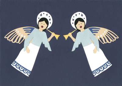 Cherubs, 2014 (papier cięty) autorstwa Isobel Barber