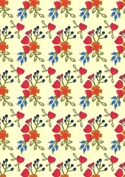 Druk Flora, 2015 (papier cięty) autorstwa Isobel Barber