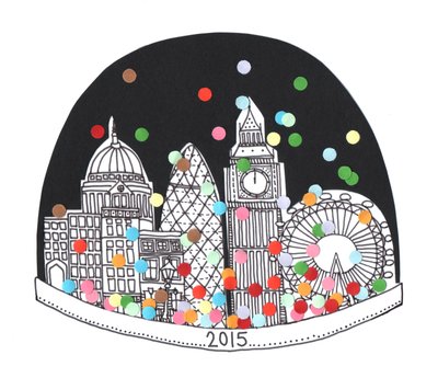 Nowy rok 2015, 2014 (papier i długopis) autorstwa Isobel Barber