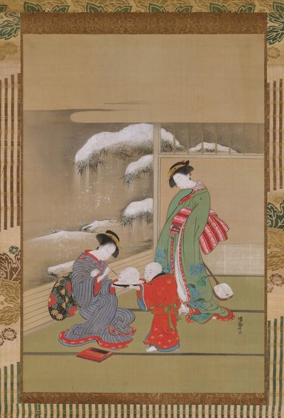 Malowanie Oczu na Śnieżnym Króliku , ca. 1780. autorstwa Isoda Koryusai