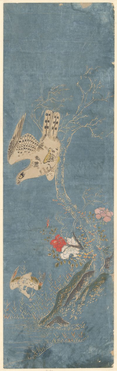 Jastrząb polujący na kaczkę autorstwa Isoda Kôryûsai (attributed to)