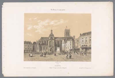 Widok na kościół Saint-Jacques i posąg Duquesne w Dieppe Dieppe. l