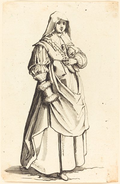 Mieszczański z mufką, zwrócony w prawo autorstwa Israel Henriet after Jacques Callot