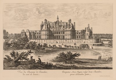 Widok na Pałac Chambord od wejścia autorstwa Israël Silvestre