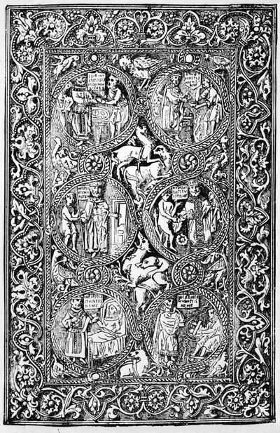Kopia tylnej okładki z kości słoniowej Królowej Melisende Psałterz, reprodukowana w The Crusades: the story of the Latin Kingdom of Jerusalem T.A. Łucznik, 1894 autorstwa Israeli School