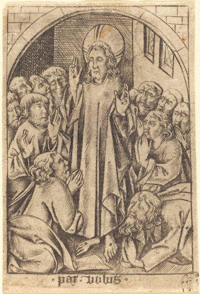 Chrystus ukazujący się uczniom, c. 1465. autorstwa Israhel van Meckenem