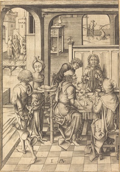 Chrystus w Emaus, c. 1480. autorstwa Israhel van Meckenem