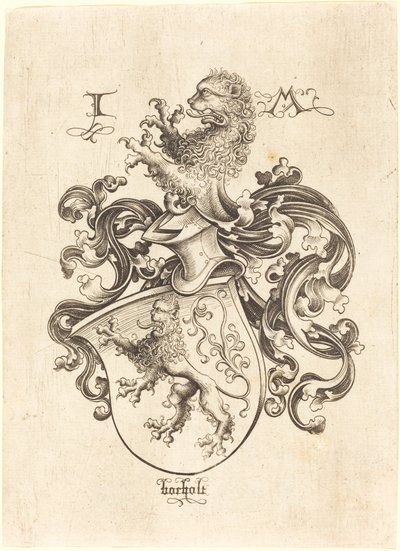 Herb z lwem, ok. 1900 r. 14801490. autorstwa Israhel van Meckenem