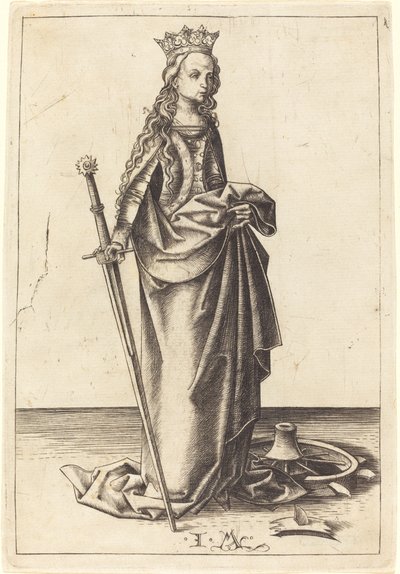 Św. Katarzyna, ok. 14801490. autorstwa Israhel van Meckenem